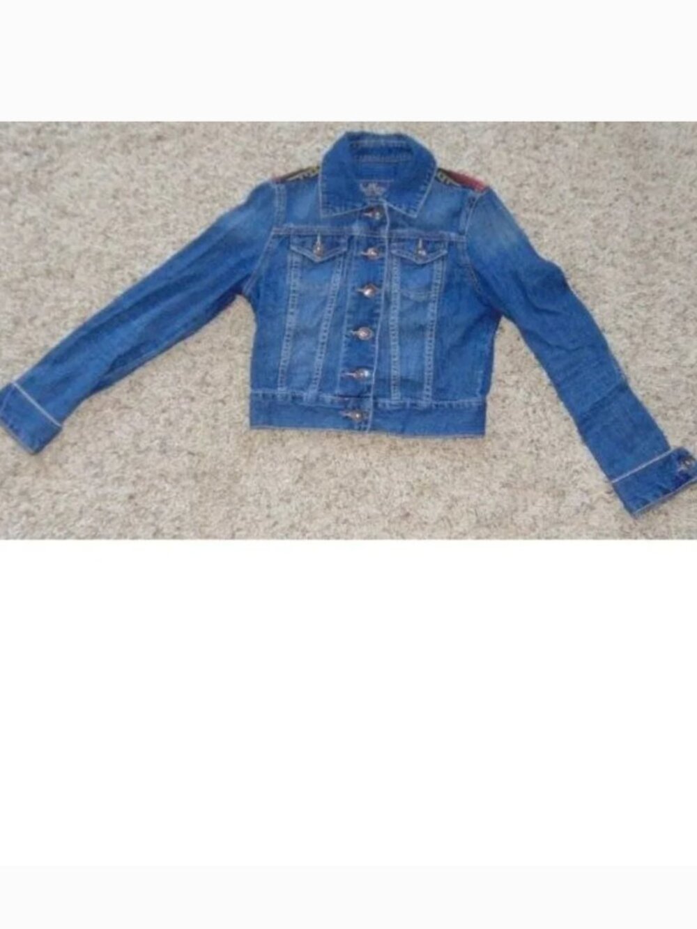Bullhead Black Trading Co. Jean Jacket Womens XS Blue Denim Button Front Pockets